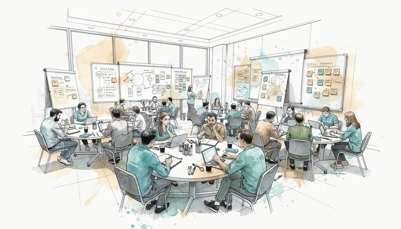 Workshop session in a modern meeting space